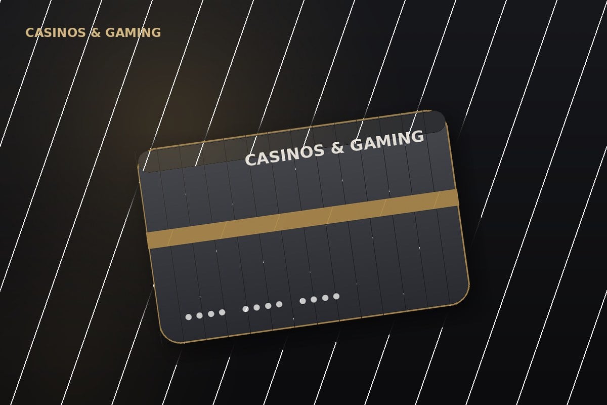 Metal-accent hotel key card for a casino and gaming resort